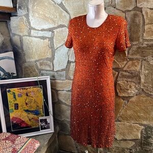Vintage Riazee Boutique Beaded Silk Sequin Dress